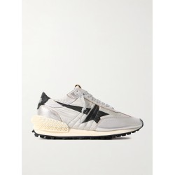 Running Marathon metallic rubber and leather-trimmed ripstop sneakers
