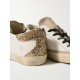 Super-Star distressed suede-trimmed glittered leather sneakers
