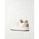 Ball Star distressed glittered suede-trimmed leather sneakers
