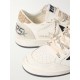 Ball Star distressed glittered suede-trimmed leather sneakers
