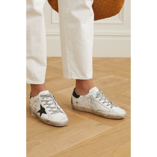 Superstar distressed leather sneakers