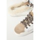 Superstar Sabot shearling-lined distressed leather and suede slip-on sneakers