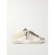 Superstar Sabot shearling-lined distressed leather and suede slip-on sneakers