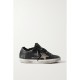 Superstar shearling-lined distressed leather sneakers