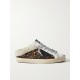 Superstar Sabot shearling-lined distressed leopard-print calf hair and leather slip-on sneakers