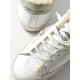 Superstar shearling-lined distressed glittered leather sneakers