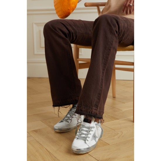 Superstar distressed leather sneakers