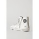 Francy glittered distressed leather and suede high-top sneakers