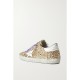 Super-Star distressed glittered leather sneakers