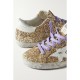 Super-Star distressed glittered leather sneakers