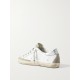 Superstar distressed metallic leather sneakers