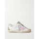Superstar distressed metallic leather sneakers