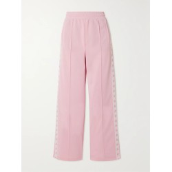 Webbing-trimmed piqué track pants