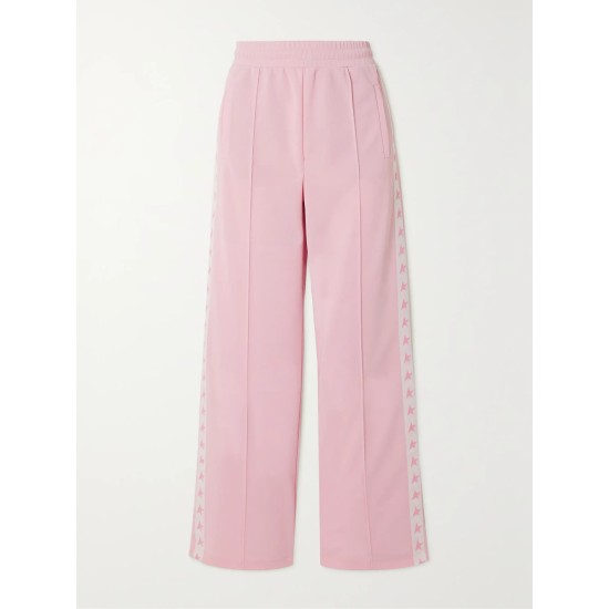 Webbing-trimmed piqué track pants