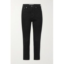Frayed high-rise skinny jeans