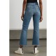 Golden high-rise cropped flared jeans