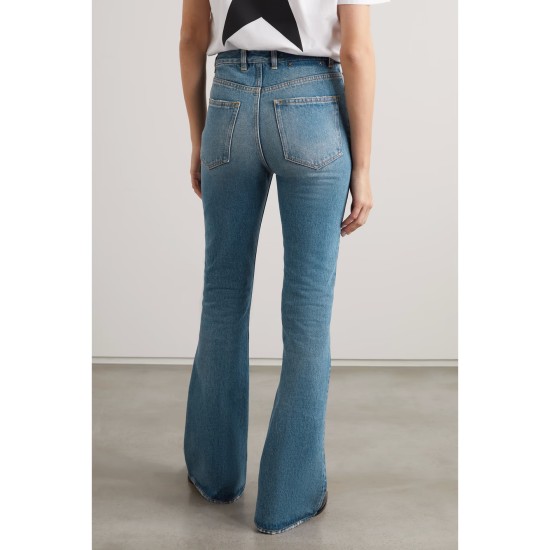 Journey distressed high-rise flared jeans