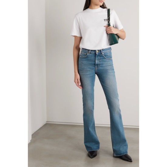 Journey distressed high-rise flared jeans