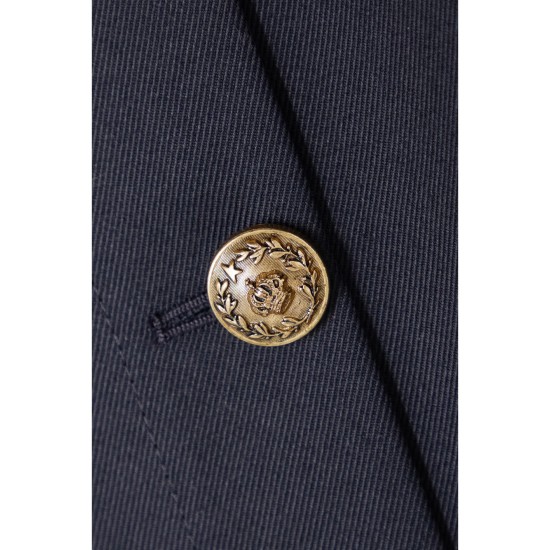 Appliquéd gabardine midi skirt