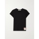 Appliquéd distressed cotton-jersey T-shirt