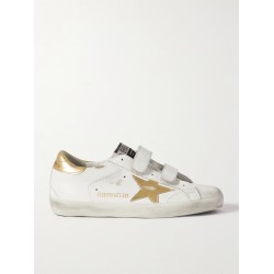 Old School distressed leather sneakers