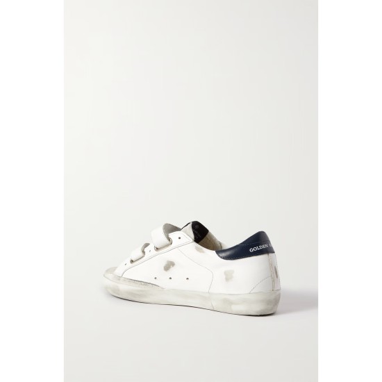 Old School distressed leather sneakers