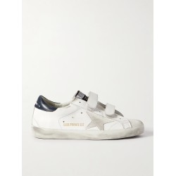 Old School distressed leather sneakers