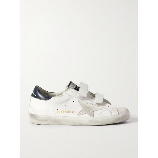 Old School distressed leather sneakers