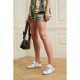 Superstar distressed metallic leather sneakers