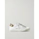 Superstar distressed metallic leather sneakers